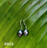TAHITIAN PEARL STERLING SILVER DANGLES (9mm)