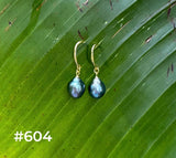 TAHITIAN PEARL GOLD DANGLES (9-10mm)