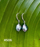 TAHITIAN PEARL STERLING SILVER DANGLES (9mm)