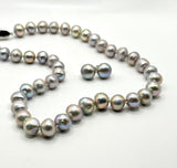 18 INCH SILVER EDISON PEARL NECKLACE + EARRING SET