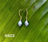 TAHITIAN PEARL GOLD DANGLES (9-10mm)