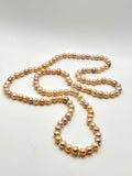 32 INCH APRICOT PASTEL PEARL NECKLACE (6-8mm)