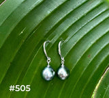 TAHITIAN PEARL STERLING SILVER DANGLES (9mm)