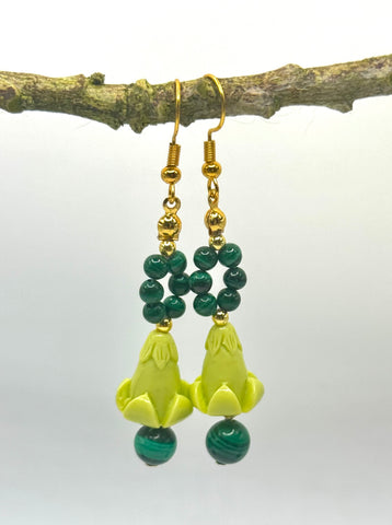 MALACHITE DANGLE EARRINGS