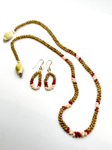 NIIHAU KAHELELANI SHELL NECKLACE + EARRING SET (21.5”)