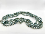 SALE! (4mm) Silver Blue Pearl Necklace 18”