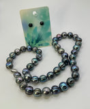 24” BLUE SILVER LARGE PEARL NECKLACE (10-11mm)