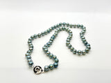SALE! (4mm) Silver Blue Pearl Necklace 18”