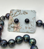 24” BLUE SILVER LARGE PEARL NECKLACE (10-11mm)