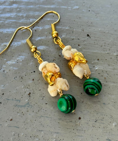 SALE $79 NIIHAU SHELL SERPENTINE PEARL EARRING