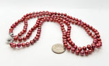 SALE! (4mm) Red Pearl Necklace 18”