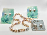 SALE! (8-9mm) Baroque Pastel Pearl Necklace 17.5” Bundle