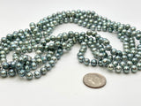 SALE! (4mm) Silver Blue Pearl Necklace 18”